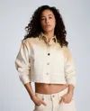 Kenneth Cole Gradient Oversized Cropped Shacket In Comfort Stretch Denim In Multi