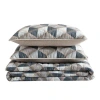 Kenneth Cole Gridwork Reversible Brown Quilt Set In Multi