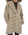 Kenneth Cole Grooved Shawl Collar Coat In Brown