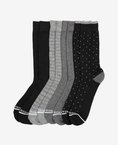 Kenneth Cole Half Cushion Dress Crew Socks 4-pack In Black