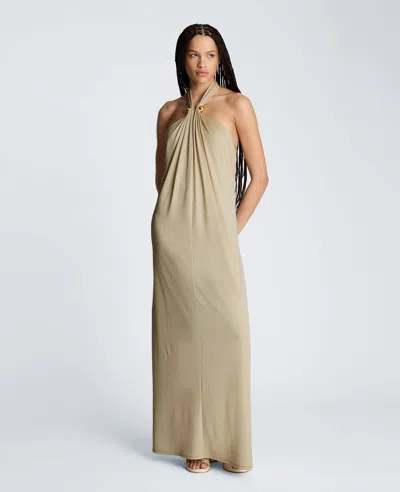 Kenneth Cole Halter Maxi Dress In Neutral