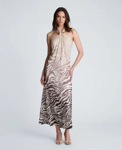 Kenneth Cole Halter Midi Dress In Multi