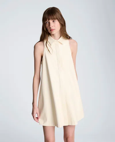 Kenneth Cole Halter Shirt Swing Dress In Neutral