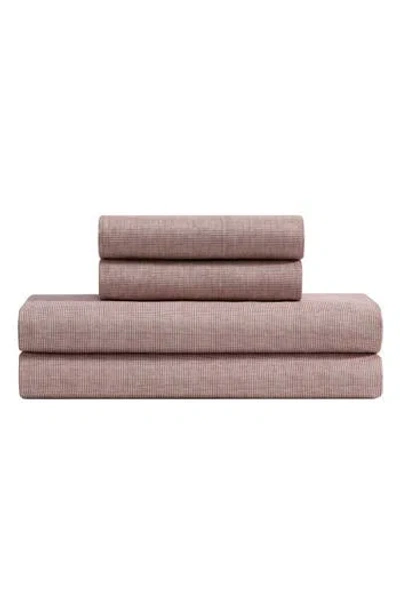 Kenneth Cole Haze Grid Microfiber Sheet Set In Pink