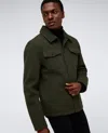 Kenneth Cole Heavyweight Twill Trucker Jacket In Olive