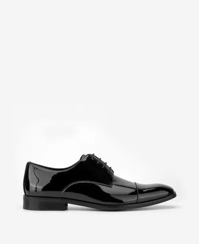 Kenneth Cole Hezner Patent Cap Toe Oxford Shoe In Black