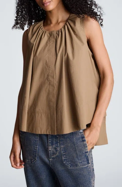 Kenneth Cole High-low Tent Shirt In Brown