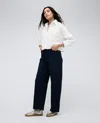 Kenneth Cole High Rise Barrel Leg Denim Jean In Midnight Rinse Wash
