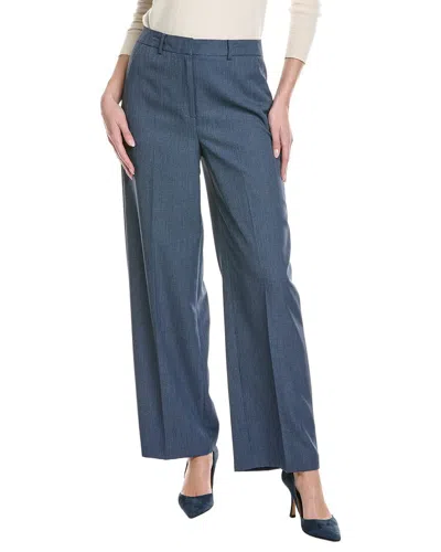 Kenneth Cole High Waist Wide Leg Boyfriend Pants In Blue