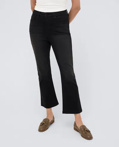 Kenneth Cole Women's Denim High Rise Cropped Kick Flare Pants In Nik Wash