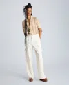 Kenneth Cole High Rise Fly Front Double Cargo Wide Leg Pants Pant In Multicolor