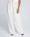 Kenneth Cole High Rise Fly Front Double Pleat Wide Leg Pant In White