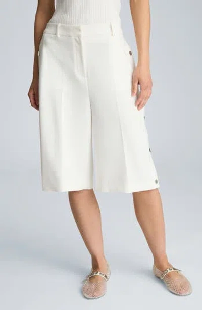 Kenneth Cole High Rise Long Shorts In Pure White