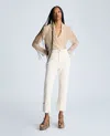 Kenneth Cole High Rise Straight Leg Wide Cuff Denim Jeans In Multicolor
