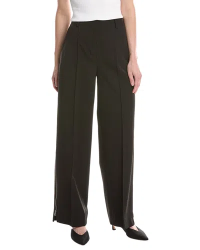 Kenneth Cole High Rise Zipper Pintuck Wide Leg Pant In Brown
