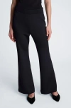 Kenneth Cole High Rise Pull On Flare Zip Back Pant In Black