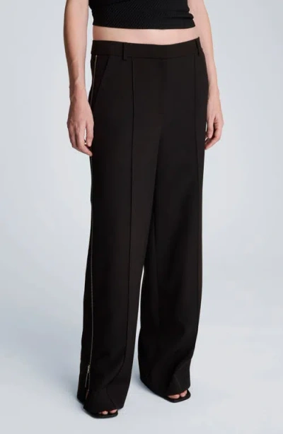 Kenneth Cole High Waist Pintuck Wide Leg Pants In Black