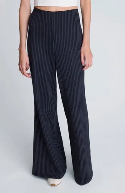 Kenneth Cole High Waist Pull-on Flare Pants In Blue
