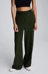 Kenneth Cole High Waist Wide Leg Pants In Black