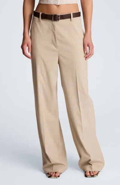 Kenneth Cole High Waist Wide Leg Pants In Neutral