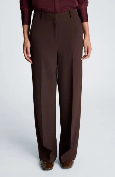 Kenneth Cole High Waist Wide Leg Slash Pocket Pants In Burgundy