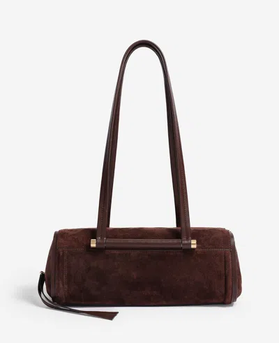 Kenneth Cole Highline East West Suede Shoulder Bag In Chocolate