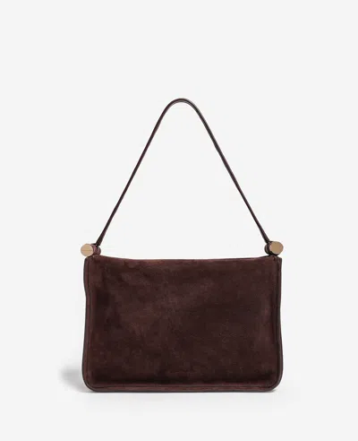Kenneth Cole Highline Large Suede Top Handle Shoulder Bag In Chocolate