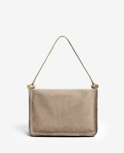 Kenneth Cole Highline Large Suede Top Handle Shoulder Bag In Taupe
