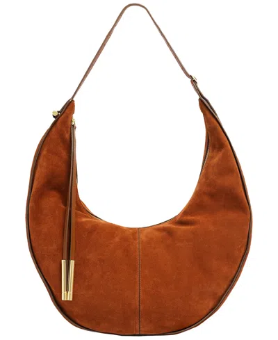 Kenneth Cole Highline Leather Extra-large Banana Hobo Handbag In Brown