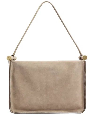 Kenneth Cole Highline Leather Small Satchel Handbag In Gray