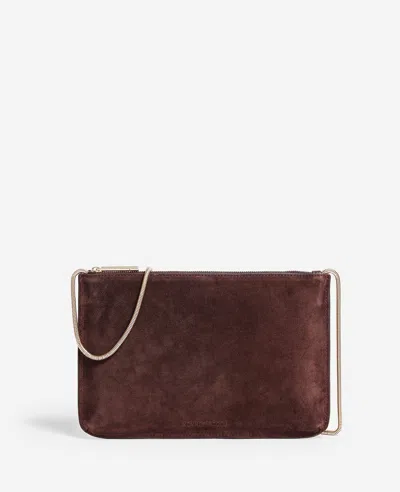 Kenneth Cole Highline Suede Disco Crossbody Bag In Chocolate