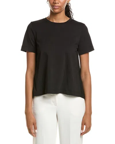 Kenneth Cole High-low Pleated Back T-shirt In Black