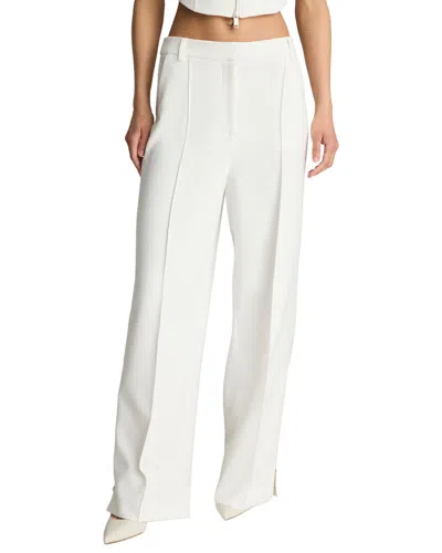 Kenneth Cole High-rise Fly Front Zipper Pintuck Wide Leg Pant In White