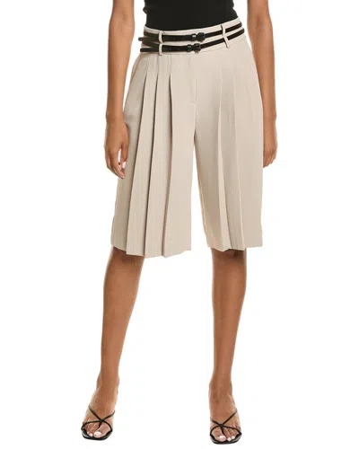 Kenneth Cole High-rise Pleated Short In Neutral