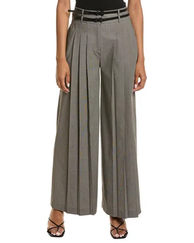 Kenneth Cole High-rise Pleated Wide Leg Pant In Gray