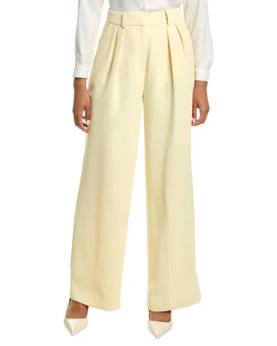 Kenneth Cole High-rise Pleated Wide Leg Pant In Yellow
