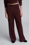 Kenneth Cole Faux Suede Pull On Wide Leg Pant In Brown