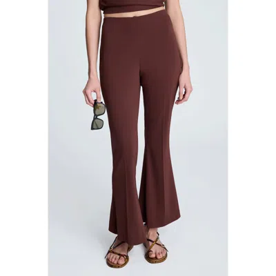 Kenneth Cole Hollywood Waist Flare Leg Pants In Burgundy