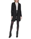 Kenneth Cole Hooded Double Face Coat In Black