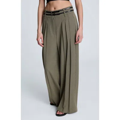 KENNETH COLE KENNETH COLE HOUNDSTOOTH CHECK PLEATED WIDE LEG PANTS