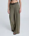 Kenneth Cole Houndstooth Check Pleated Wide Leg Pants