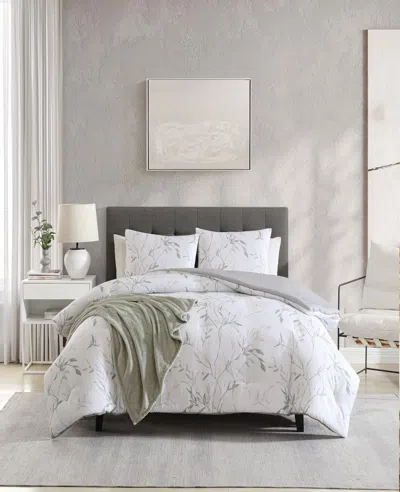 Kenneth Cole Ink Wash Vine Comforter + Sham Set In Green