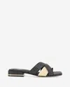 Kenneth Cole Issa Raffia Two Tone Sandal In Natural,black Raffia