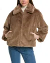 Kenneth Cole Faux Fur Jacket In Brown