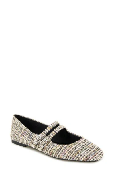 Kenneth Cole Jasmine Mary Jane Flat In Black/tan Fabric