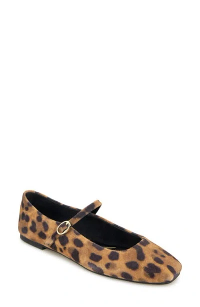 Kenneth Cole Jasper Mary Jane Flat In Leopard Suede
