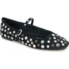 Kenneth Cole Jasper Suede Stud Ballet Flat In Black