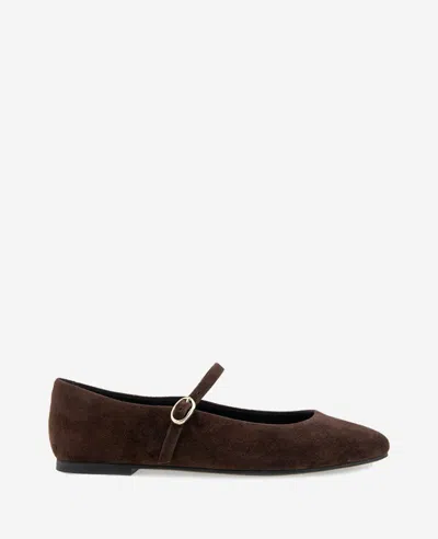 Kenneth Cole Jasper Suede Ballet Flat In Chocolate Suede