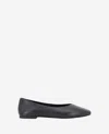Kenneth Cole Johanna Square Toe Flat In Black Leather