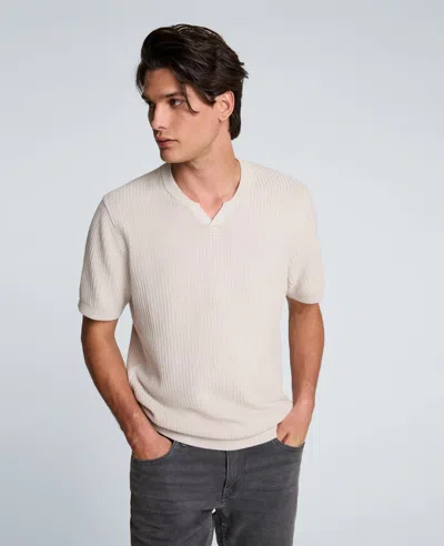 Kenneth Cole Johnny Collar Henley Sweater In Neutral